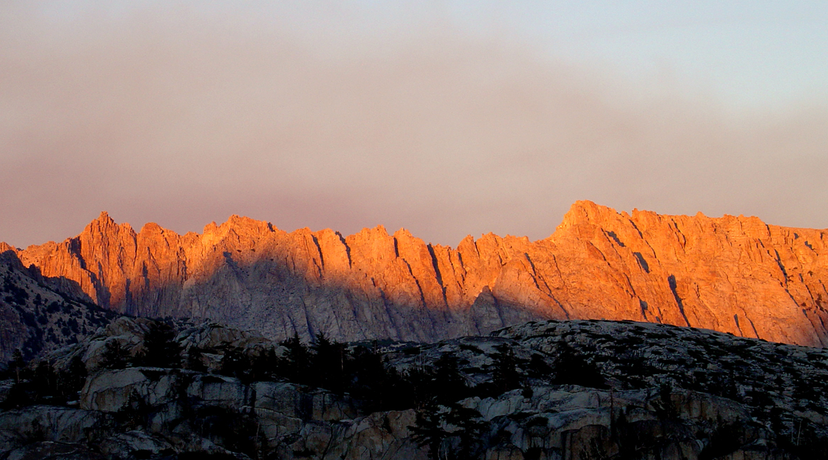 Last sunlight on the Sawtooth Range