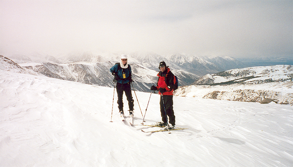 Skiers Above Green Lake