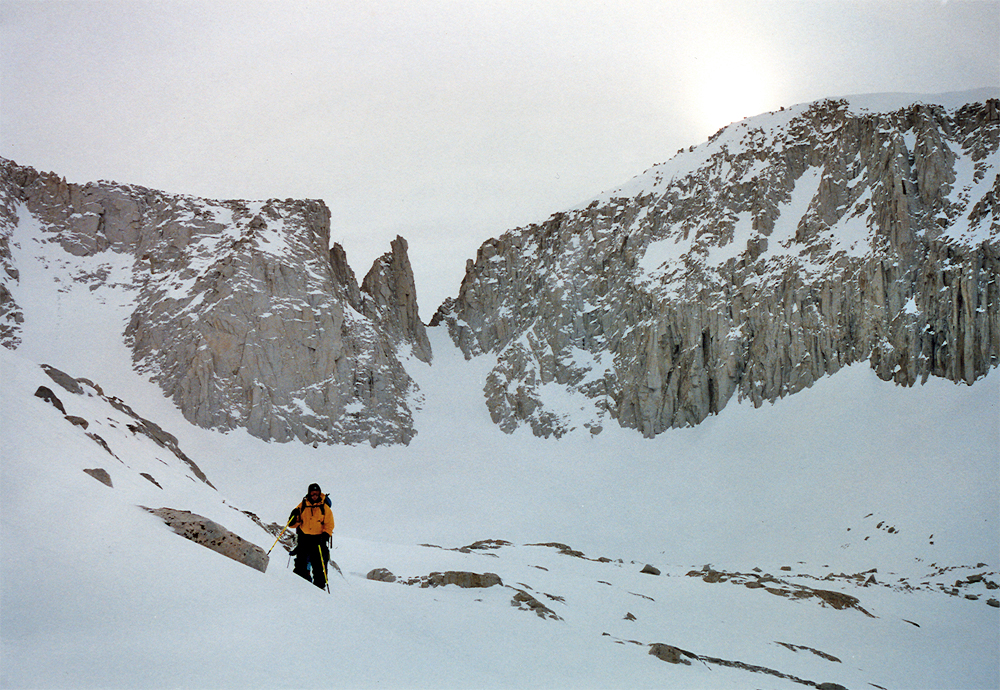 Skiing below Mt Mills
