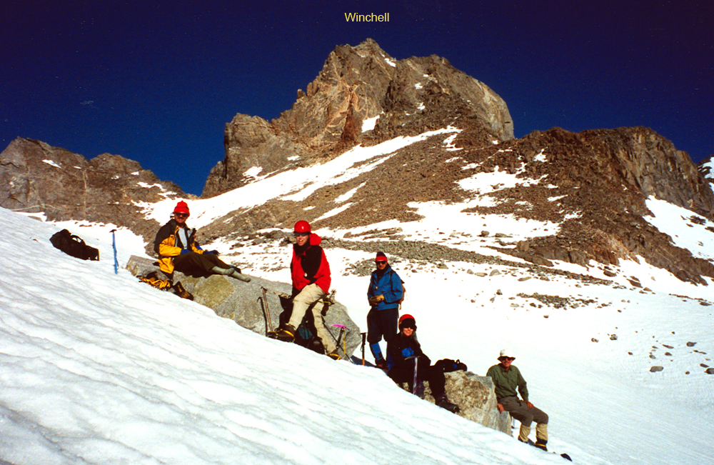 Climbers below Mt Winchell